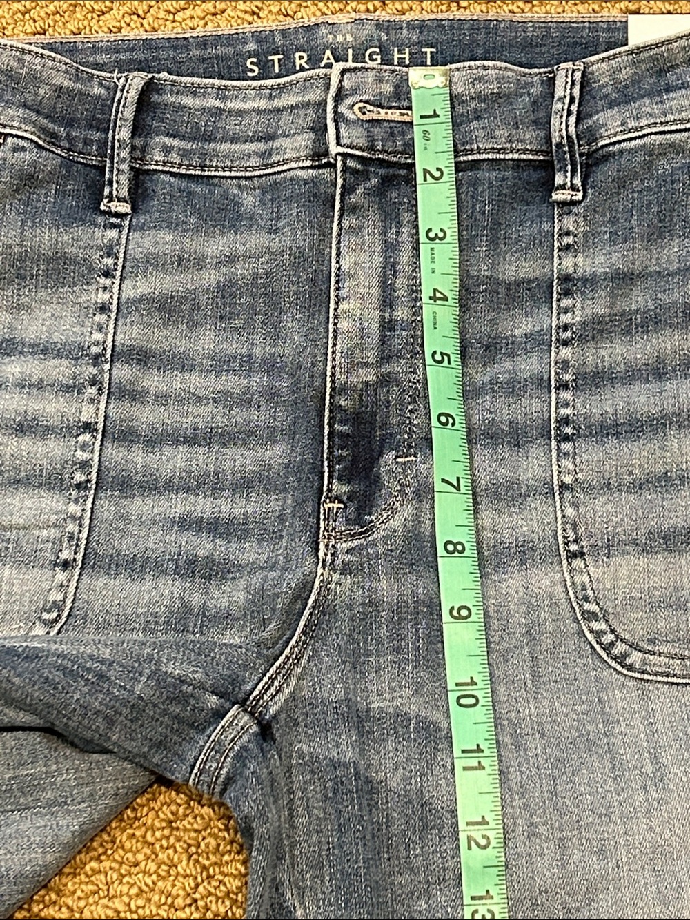 WHBM The Everyday Soft High Rise Straight Crop Jean size 12 Patch Pockets FLAW - Picture 13 of 16